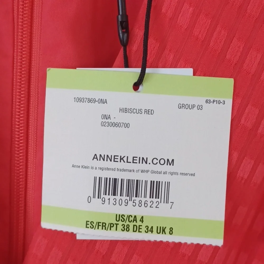 Anne Klein Vibrant Hibiscus Red High Low  Dress Size 4